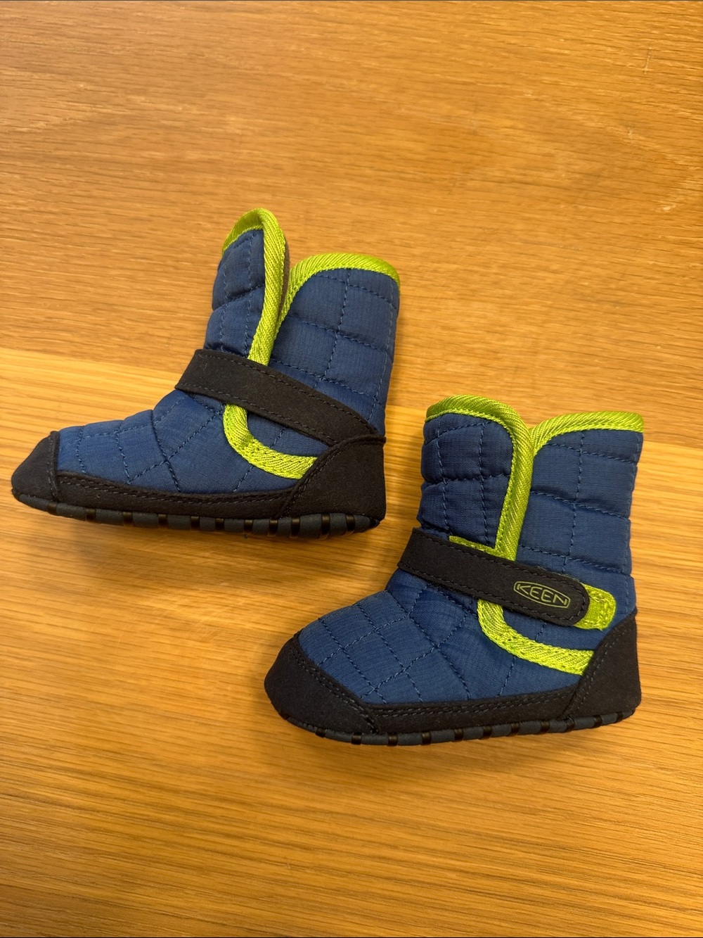 KEEN Baby Blue & Lime Winter Booties
